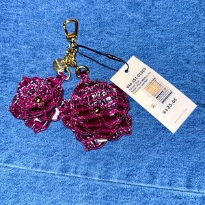 Bag Charm by Brahmin, Double Flower, NWT, Gold Tone Hardware